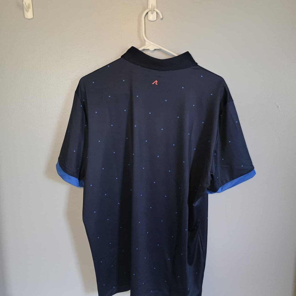 NWT Redvanly Athletic Luxury Ramey Polka Dot Polo Dark Blue - Picture 3 of 8